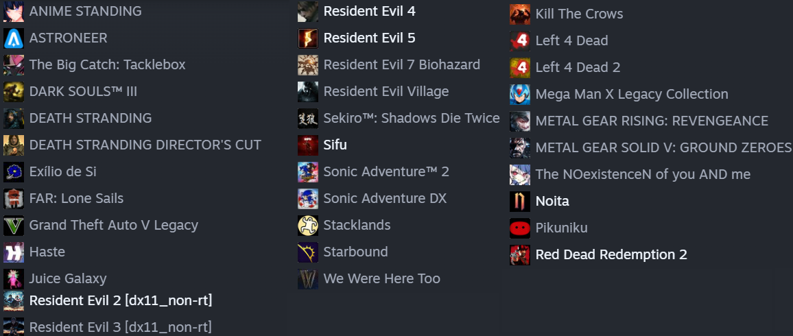 Finished Steam Games